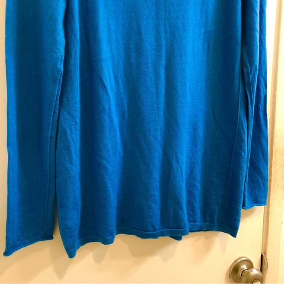 TSE Square Neck Wrap Cashmere Sweater Reverse Stitched Blue Size Large. - Picture 16 of 16